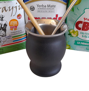 Yerba Mate 6 Sample Bags (ALL TYPES) Kit – Steel Mate Cup & 2 Bombillas