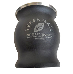 Black Laser Engraved Stainless Steel Yerba Mate Cup & Bombilla – Create your Own Design!