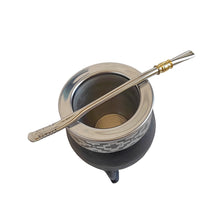 Load image into Gallery viewer, Premium Mate Set: Stainless Steel Imperial Gourd, Bombilla, and Organic Yerba Mate