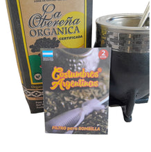 Load image into Gallery viewer, Premium Mate Set: Stainless Steel Imperial Gourd, Bombilla, and Organic Yerba Mate