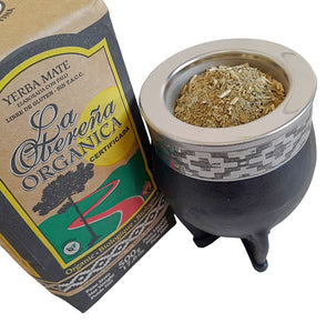 Premium Mate Set: Stainless Steel Imperial Gourd, Bombilla, and Organic Yerba Mate